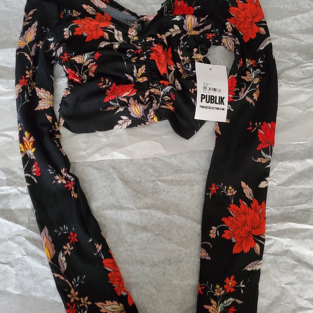 Floral Ruched Crop Top